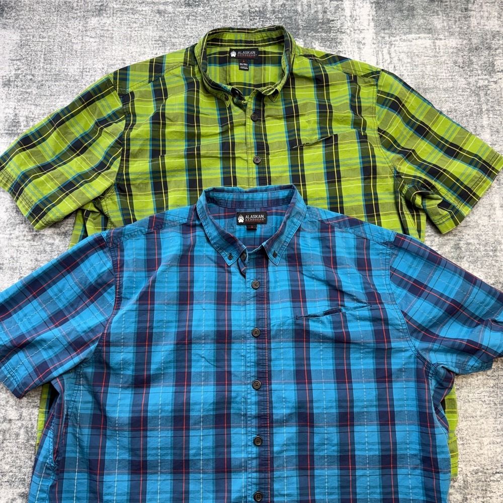 Alaskan Hardgear Borealis Shirt 2XLT LOT OF 2 Reflective‎ Plaid Work Travel UPF